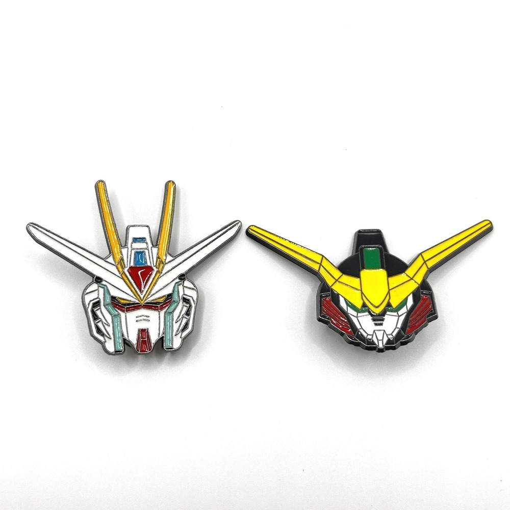 Gundam Enamel Pin Set OS Multi Mecha Head Badge Anime Manga Accessory